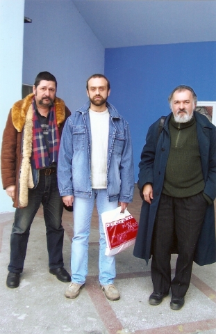 Cu Ion Şoldea şi Valentin Taşcu, Târgu-Jiu, martie 2005.